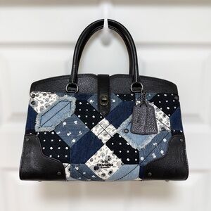 Coach ~ Mercer 30 Canyon Quilt Denim Patchwork Satchel 37730 (Firm Price)
